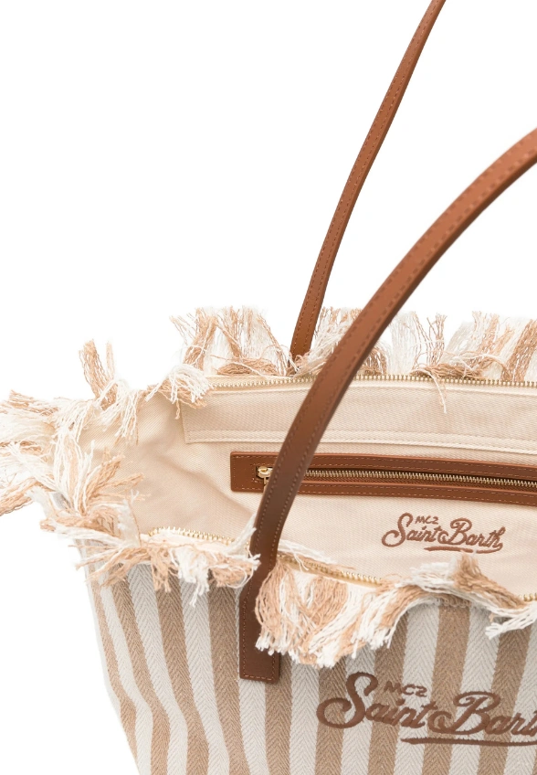 TORBA CITY BAG FRINGE BRĄZOWA