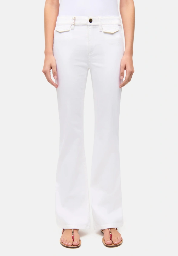 SPODNIE FABIENNE WIDE-FIT BIAŁE