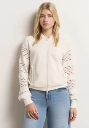 BLUZA DZIANINOWA KREMOWA