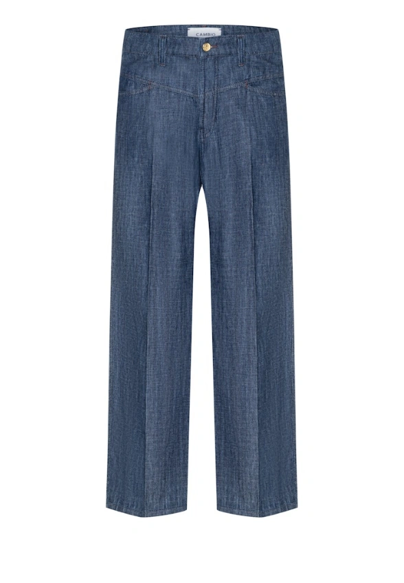 SPODNIE JEANSOWE AIMEE CROPPED CIEMNO-NIEBIESKIE