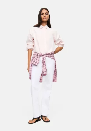 SPODNIE JEANS GAIA RELAXED-FIT BIAŁE
