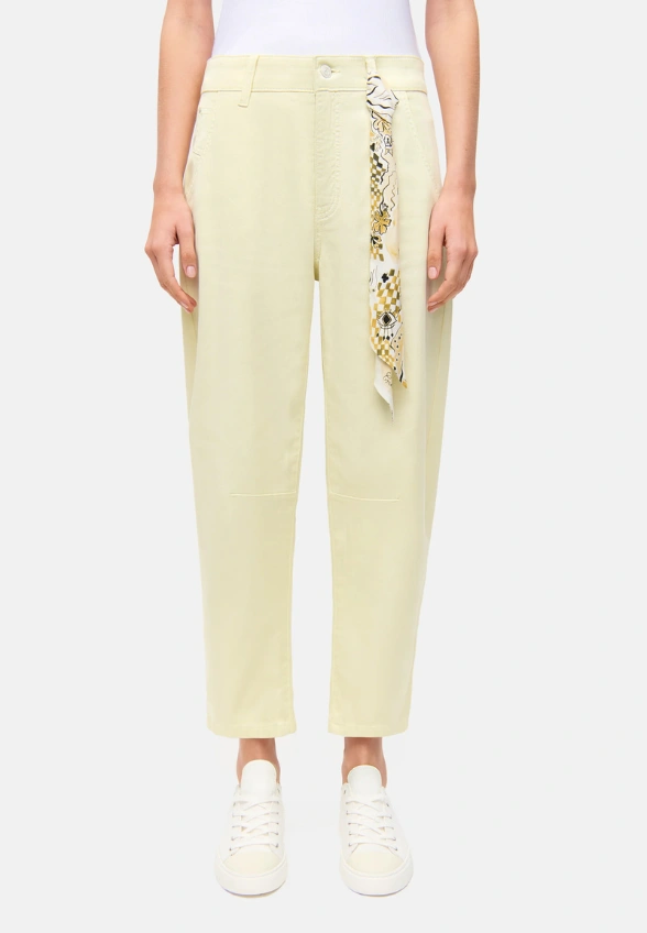 SPODNIE JEANSOWE ORELIE O-SHAPE BANANOWY ZÓŁTY