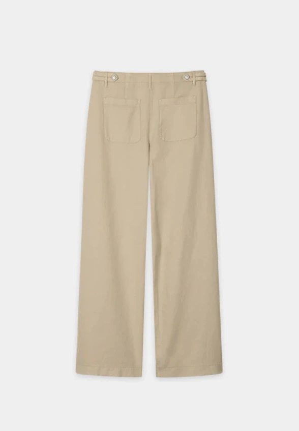 SPODNIE JEANSOWE WIDE-LEG CHINO BEŻOWE