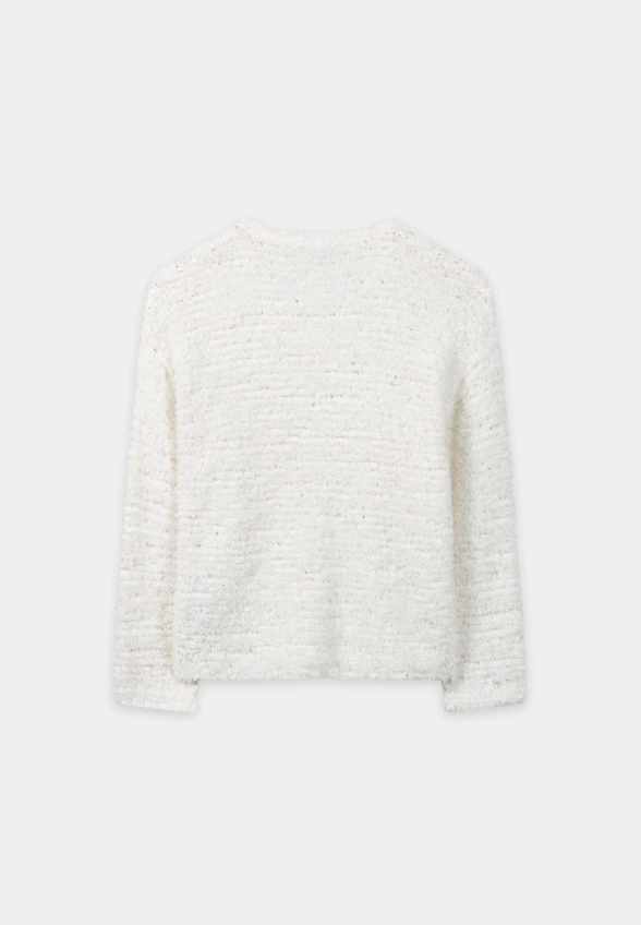 SWETER CEKINOWY BIAŁY