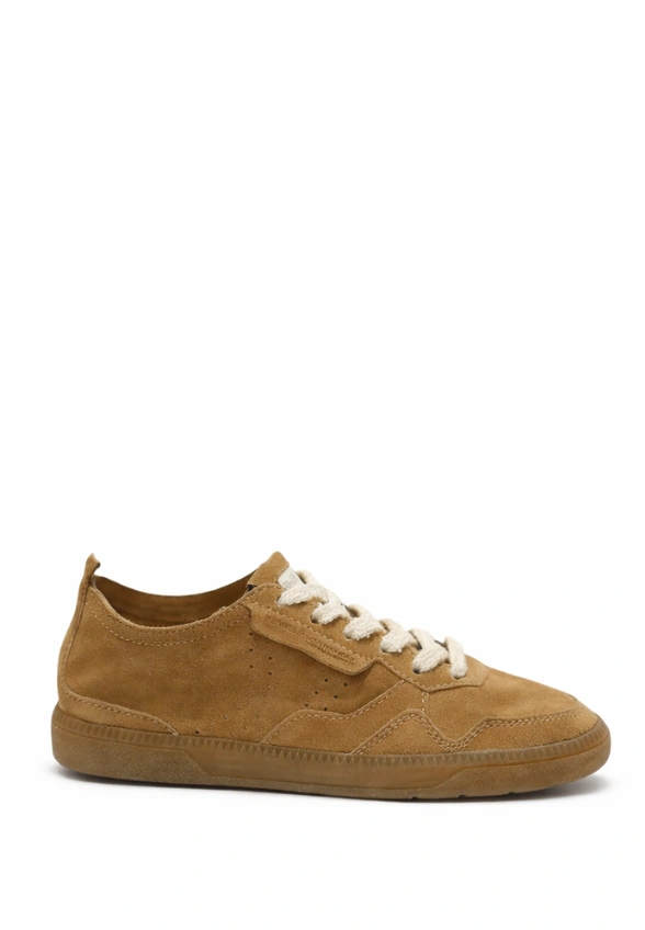 SNEAKERSY POP Z ZAMSZOWEJ SKÓRY JASNY BRĄZ