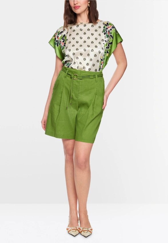 SZORTY Z LNU I WISKOZY ZIELONE