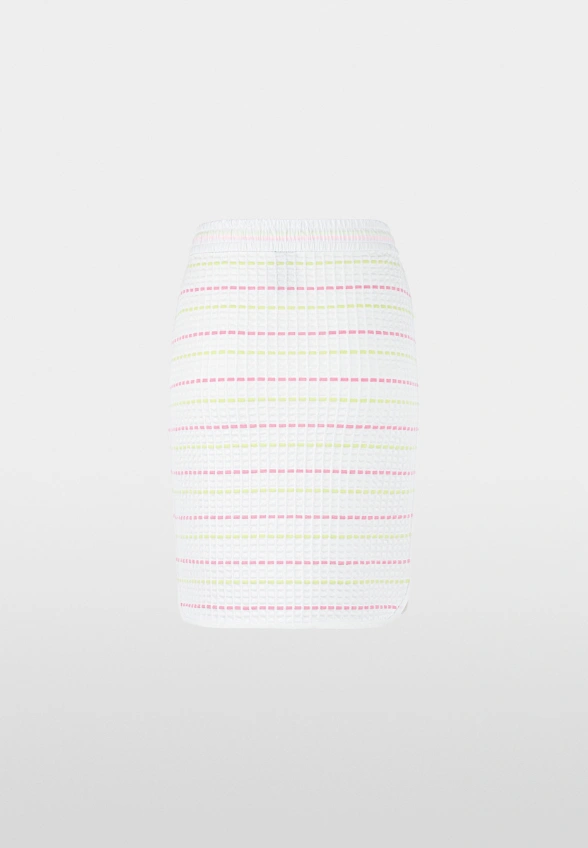 SPÓDNICA MINI TEKSTUROWANA BIAŁA