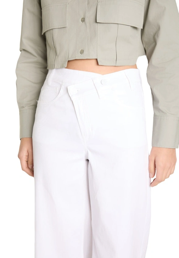 SPODNIE JEANSOWE BAGGY ASYMMETRICAL BIAŁE