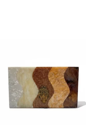 TOREBKA PARTY BOX CLUTCH BEŻOWO-BRĄZOWA