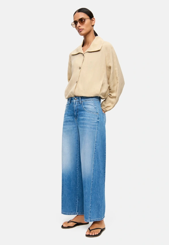 SPODNIE JEANSOWE ORLA WIDE-FIT NIEBIESKIE