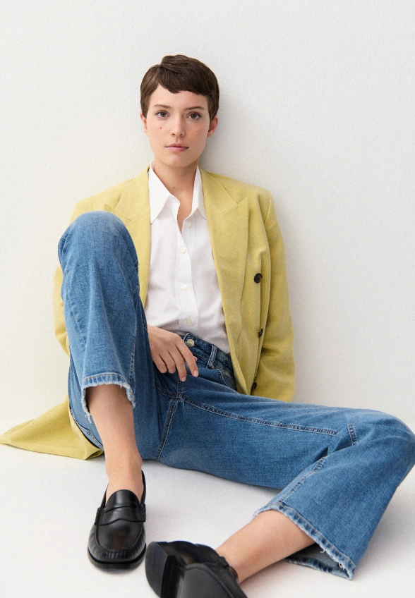 SPODNIE JEANSOWE GAIA RELAXED-FIT NIEBIESKIE