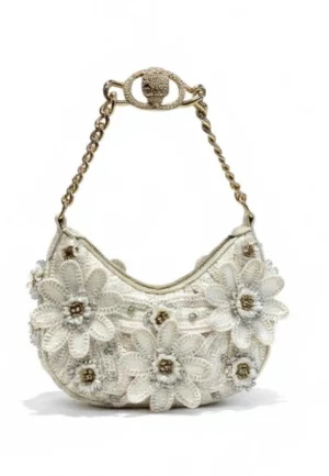 TOREBKA CHELSEA CHAIN HOBO ÉCRU