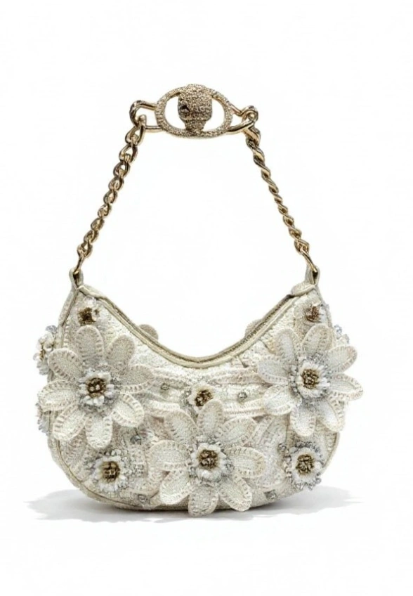 TOREBKA CHELSEA CHAIN HOBO ÉCRU