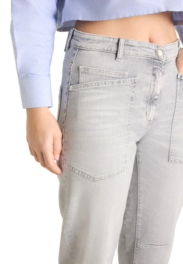 SPODNIE JEANSOWE OCEAN O-SHAPE JASNO-SZARE
