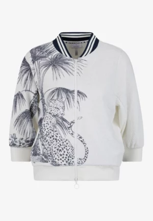 BLUZA Z EGZOTYCZNYM MOTYWEM BIAŁA