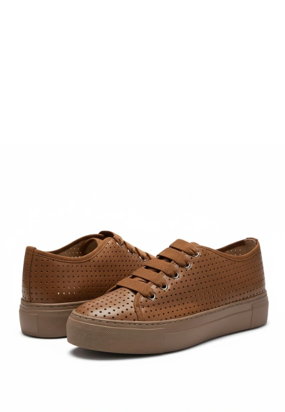SNEAKERSY SKÓRZANE DAKOTA KARMELOWY BRĄZ