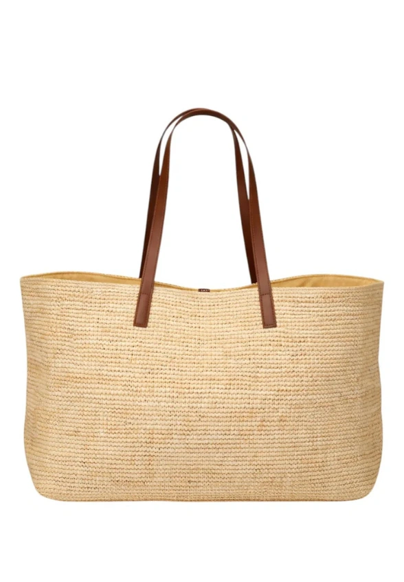 TORBA RAFFIA CITY BEŻOWO-BRĄZOWA