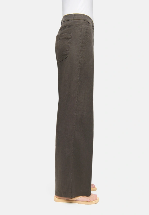 SPODNIE ADRIENNE WIDE-FIT KHAKI