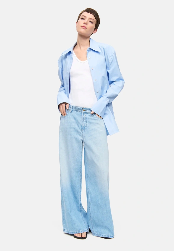 SPODNIE PALAZZO CROPPED JASNO-NIEBIESKIE