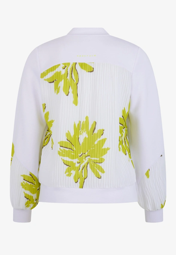 BLUZA Z NADRUKIEM BIAŁO-LIMONKOWA