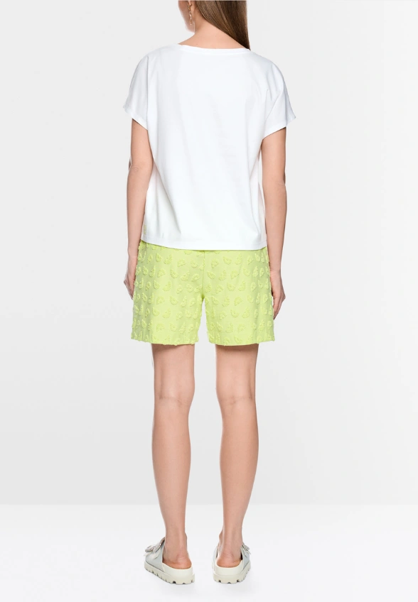 T-SHIRT BAWEŁNIANY Z HAFTOWANĄ KIESZONKĄ BIAŁY