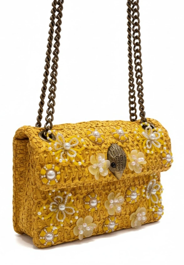 TOREBKA TWEED MINI KENSINGTON ŻÓŁTA