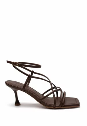 SANDAŁY NA OBCASIE FEE BRĄZOWE