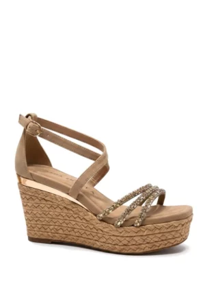 ESPADRYLE NA KOTURNIE BEŻOWE