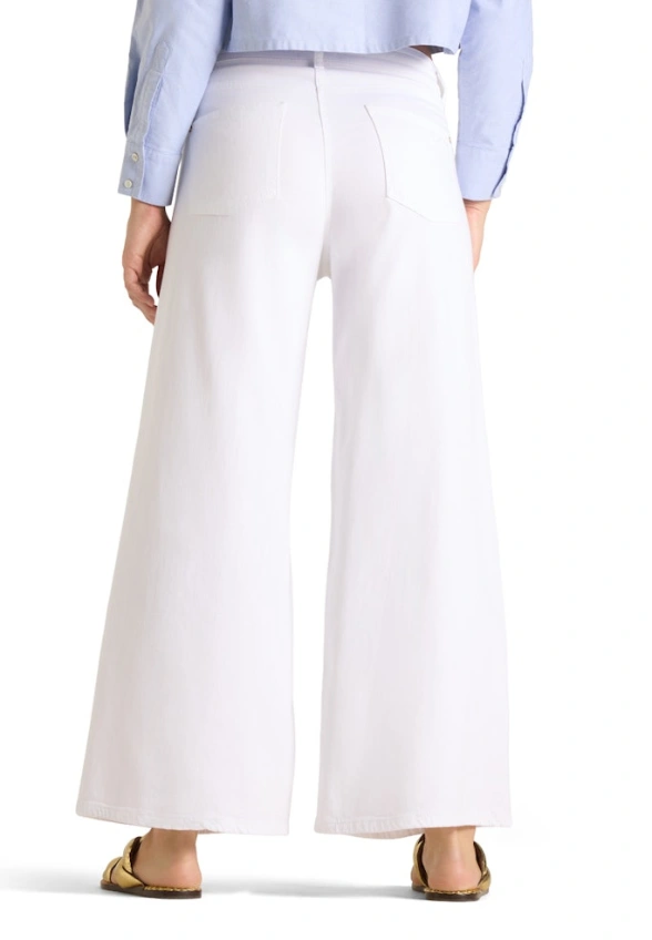 SPODNIE JEANSOWE PALAZZO CROPPED BIAŁE