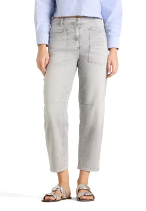 SPODNIE JEANSOWE OCEAN O-SHAPE JASNO-SZARE