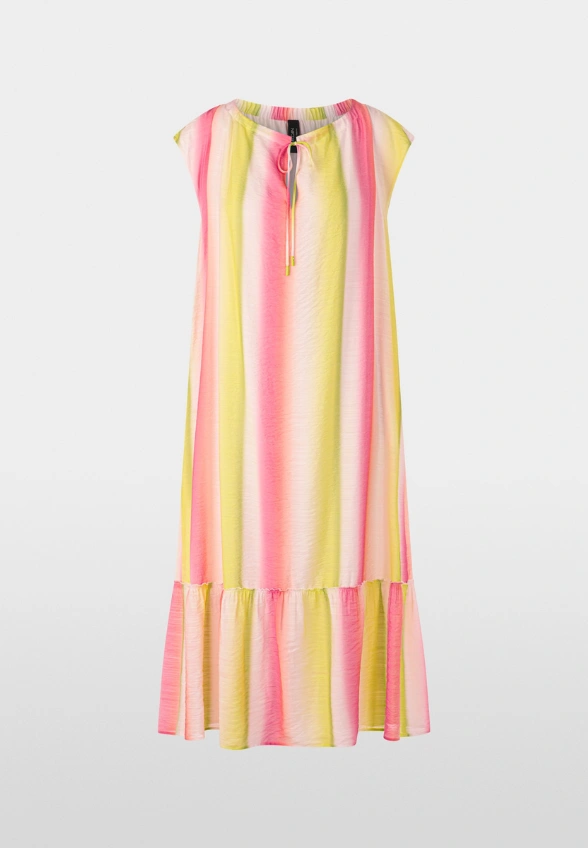 SUKIENKA MIDI W PASKI RÓŻOWO-LMONKOWA