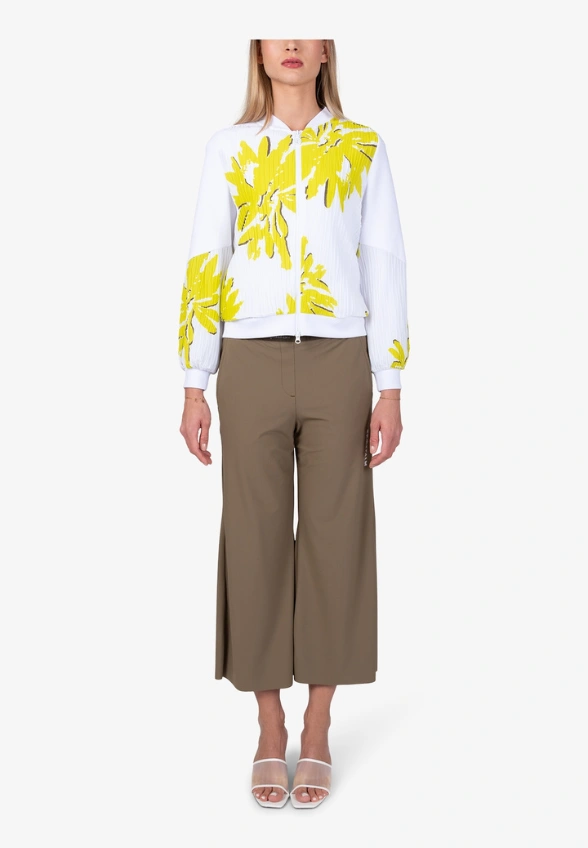 BLUZA Z NADRUKIEM BIAŁO-LIMONKOWA