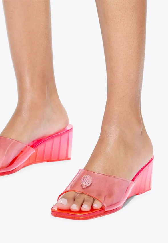 KLAPKI MADDISIN WEDGE MULE RÓŻOWO-POMARAŃCZOWE