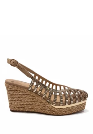 ESPADRYLE NA KOTURNIE Z KRYSZTAŁKAMI BEŻOWE
