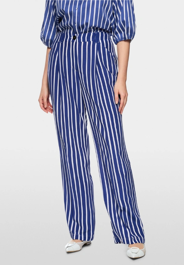 SPODNIE WASCO W PASKI NIEBIESKO-BIAŁE