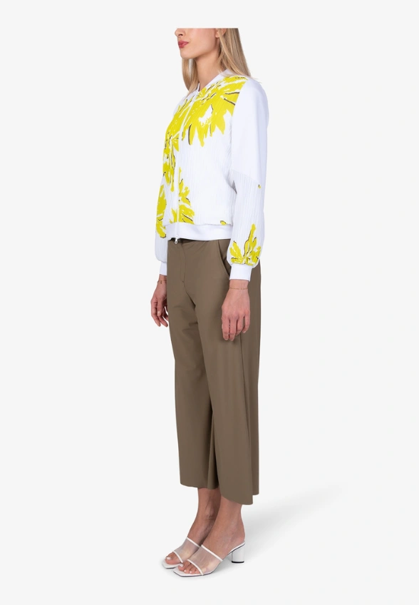 BLUZA Z NADRUKIEM BIAŁO-LIMONKOWA