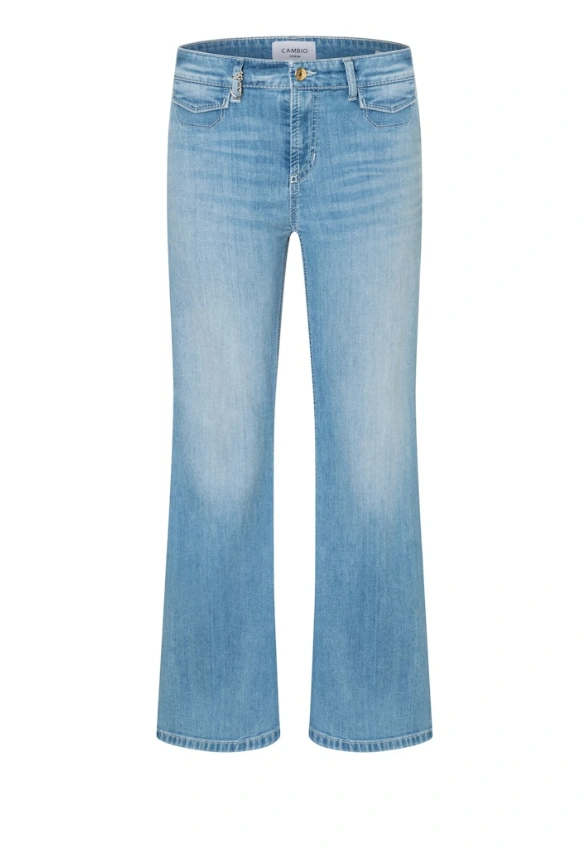SPODNIE JEANSOWE FABIENNE POCKET CROPPE JASNO-NIEBIESKIE