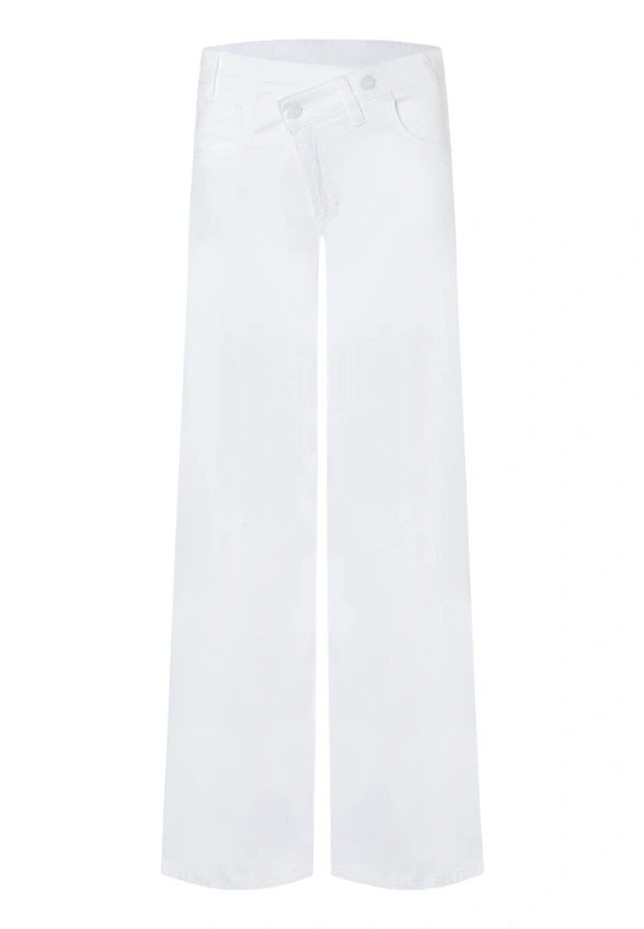 SPODNIE JEANSOWE BAGGY ASYMMETRICAL BIAŁE