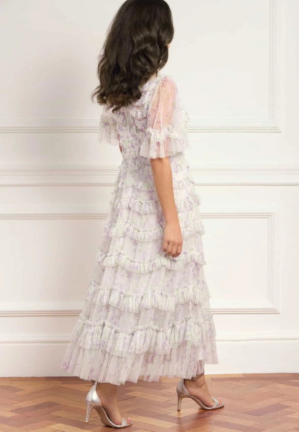 SUKIENKA TRAILING FLORAL ZŁAMANA BIEL