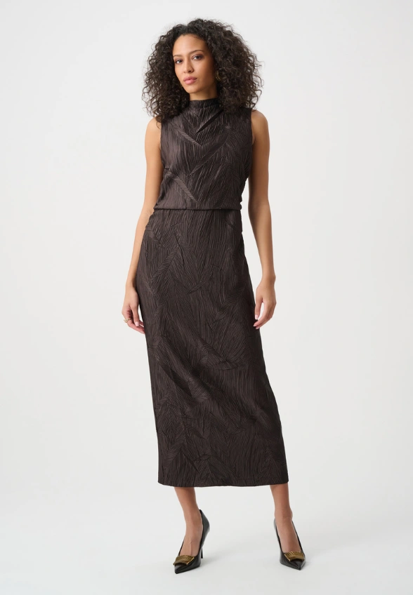 SUKIENKA PLISOWANA SATYNOWA BRĄZOWA