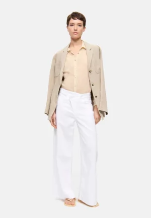 SPODNIE JEANSOWE BAGGY ASYMMETRICAL BIAŁE