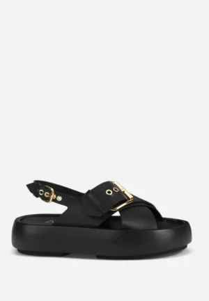 SANDAŁY SKÓRZANE BULLE CRISS CROSS CZARNE