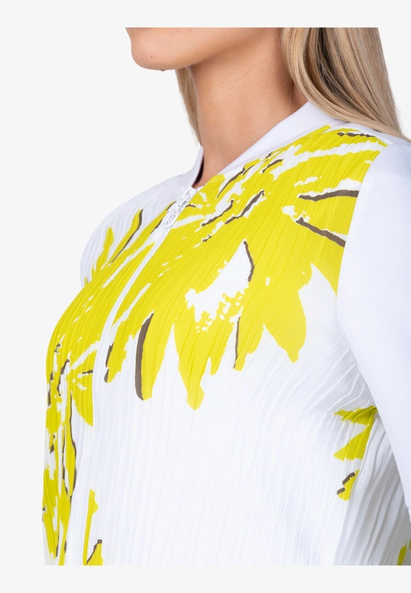 BLUZA Z NADRUKIEM BIAŁO-LIMONKOWA