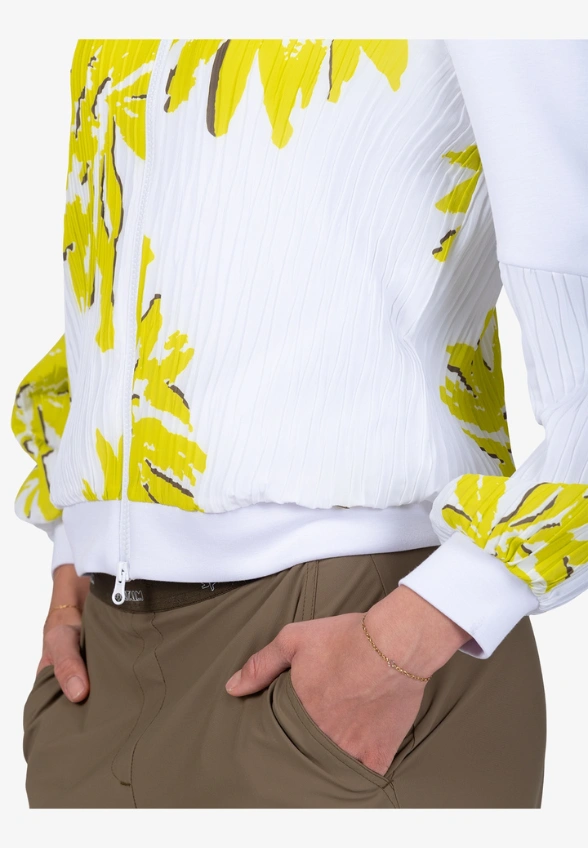 BLUZA Z NADRUKIEM BIAŁO-LIMONKOWA
