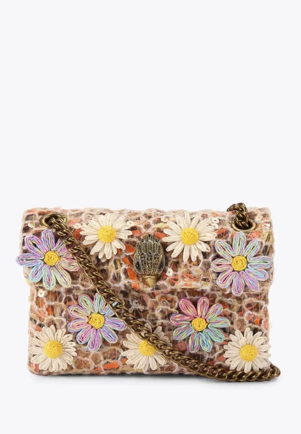 TOREBKA MINI KENSINGTON FLOWERS BRĄZOWA