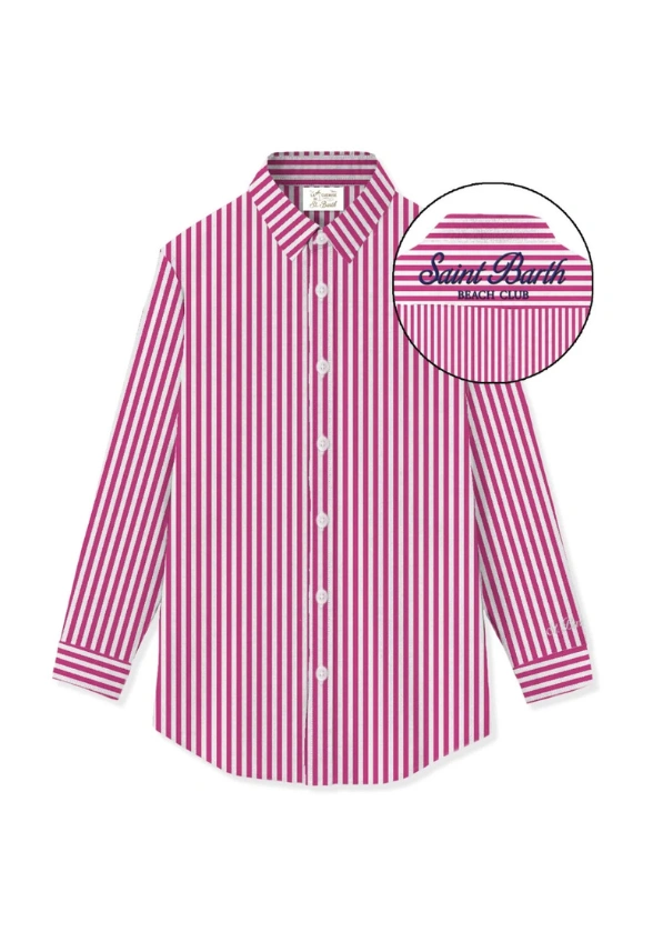 KOSZULA BRIGITTE STRIPES WIŚNIOWY RÓŻ