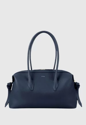 TORBA BRIOCHE DUFFLE Z ZIARNISTEJ SKÓRY GRANATOWA