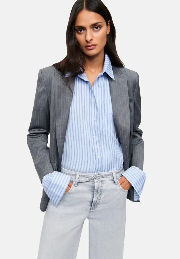 SPODNIE JEANSOWE PALAZZO CROPPED JASNO-SZARE