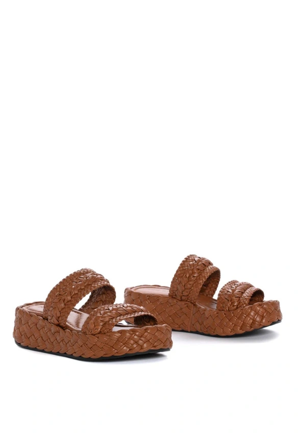 KLAPKI SKÓRZANE MAUI KARMELOWY BRĄZ