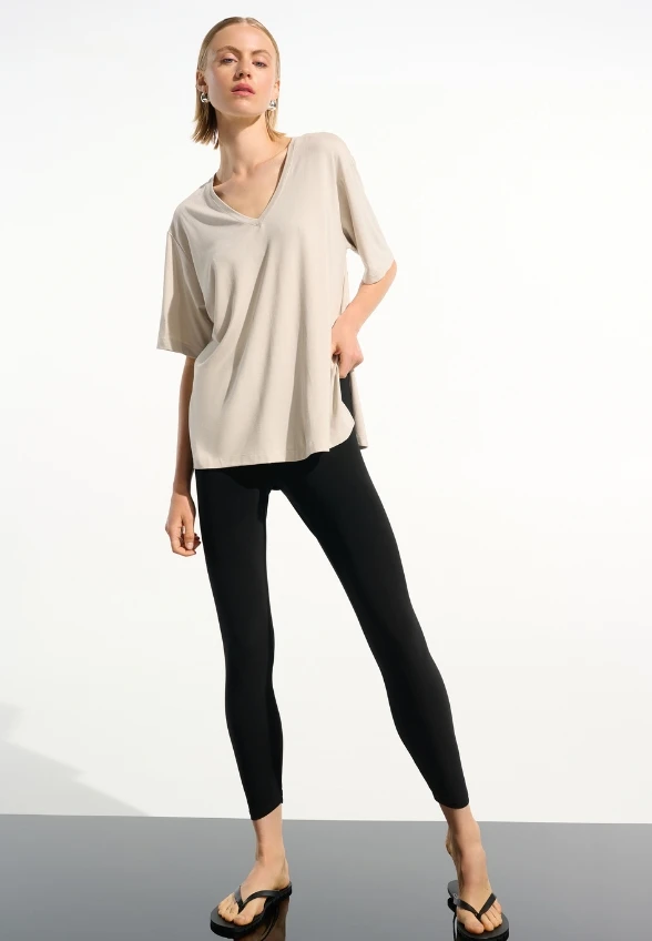 LEGGINSY Z WYSOKIM STANEM CZARNE